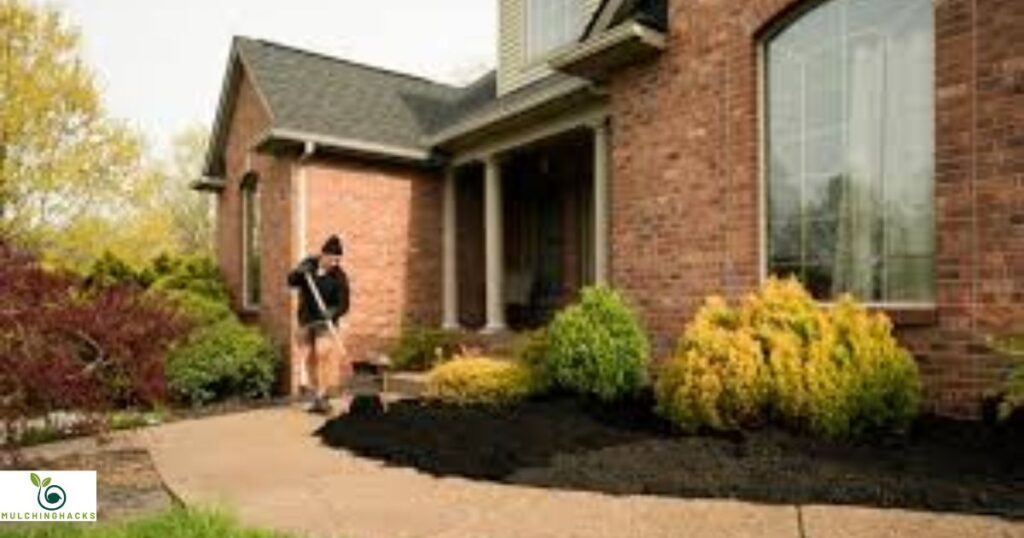 What color mulch looks best with the brown house?